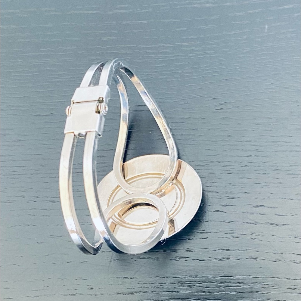 Silver Hinged Closure Bangle - image 3